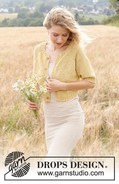 249-20 Dandelion Heart Cardigan by DROPS Design